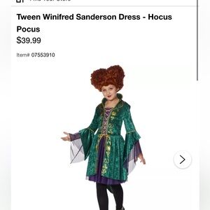 Disney Hocus Pocus Winifred costume with kids wig.